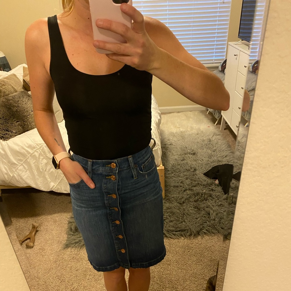 Jcrew denim pencil skirt